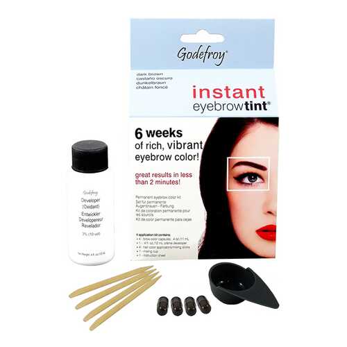 Краска для бровей Godefroy Instant Eyebrow Tint Kit Dark Brown 4 капсулы в Тианде