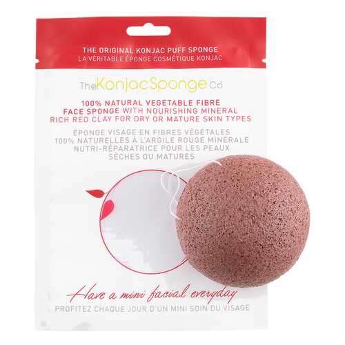 Спонж для умывания The Konjac Sponge Co Konjac Facial Puff Sponge With Red French Clay в Тианде