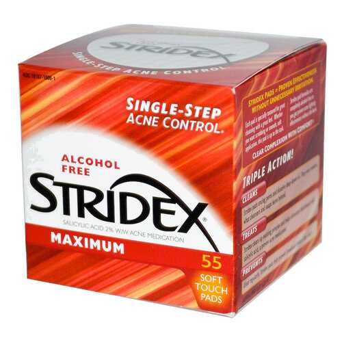 Влажные салфетки Stridex Single-Step Acne Control Maximum 55 шт в Тианде